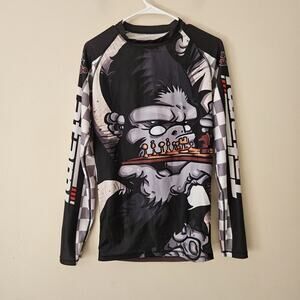 Tatami Fightwear Chess Gorilla Rash Guard Jiu-Jitsu Long Sleeve Crew Neck Large